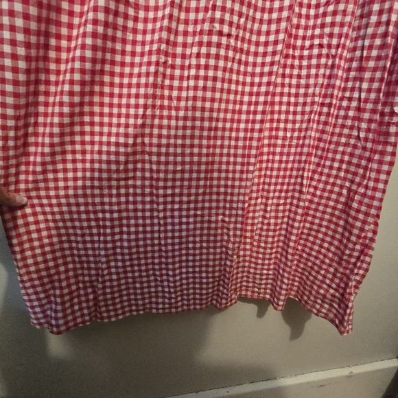 Old Navy NWT Red Gingham Sun Dress 4X Red White Smocked Cottagecore Boho Summer - Picture 3 of 13